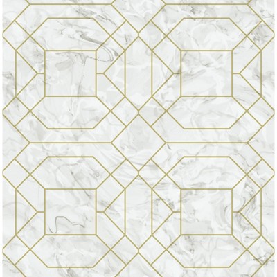 NuWallpaper Gold Seraphina Peel and Stick Wallpaper: Removable Abstract PVC, Self-Adhesive, 30.75 Sq Ft Coverage, Bathroom Decor