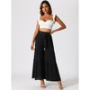 INSPIRE CHIC Women's Boho Elastic High Waist Tie Belt Ruffle Hem Wide Leg Palazzo Pants - 2 of 4
