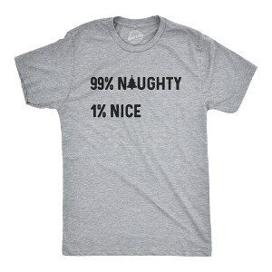 Mens 99% Naughty 1% Nice Tshirt Funny Christmas Party Graphic Novelty Holiday Tee - Crazy Dog Men's T Shirt - 1 of 4