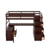 Loft Bed with Storage Stairway and Drawers and Shelves,Loft Bed Frame with Built-in Desk with Cabinet - 4 of 4