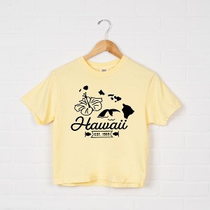 Simply Sage Market Women's Hawaii Vintage Short Sleeve Relaxed Fit Cropped Tee - 1 of 3