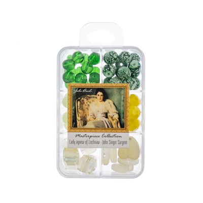 John Bead Masterpiece Collection Mixed Glass Bead Box Lady Agnew of Lochnaw by John Singer Sargent 85g