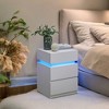 Nightstand with LED Lights, Bedside Table with Adjustable Light Colors, Modern Style Side Table featuring 3 Drawers, 13.8 x 15.7 x 21.7 Inches - 3 of 4
