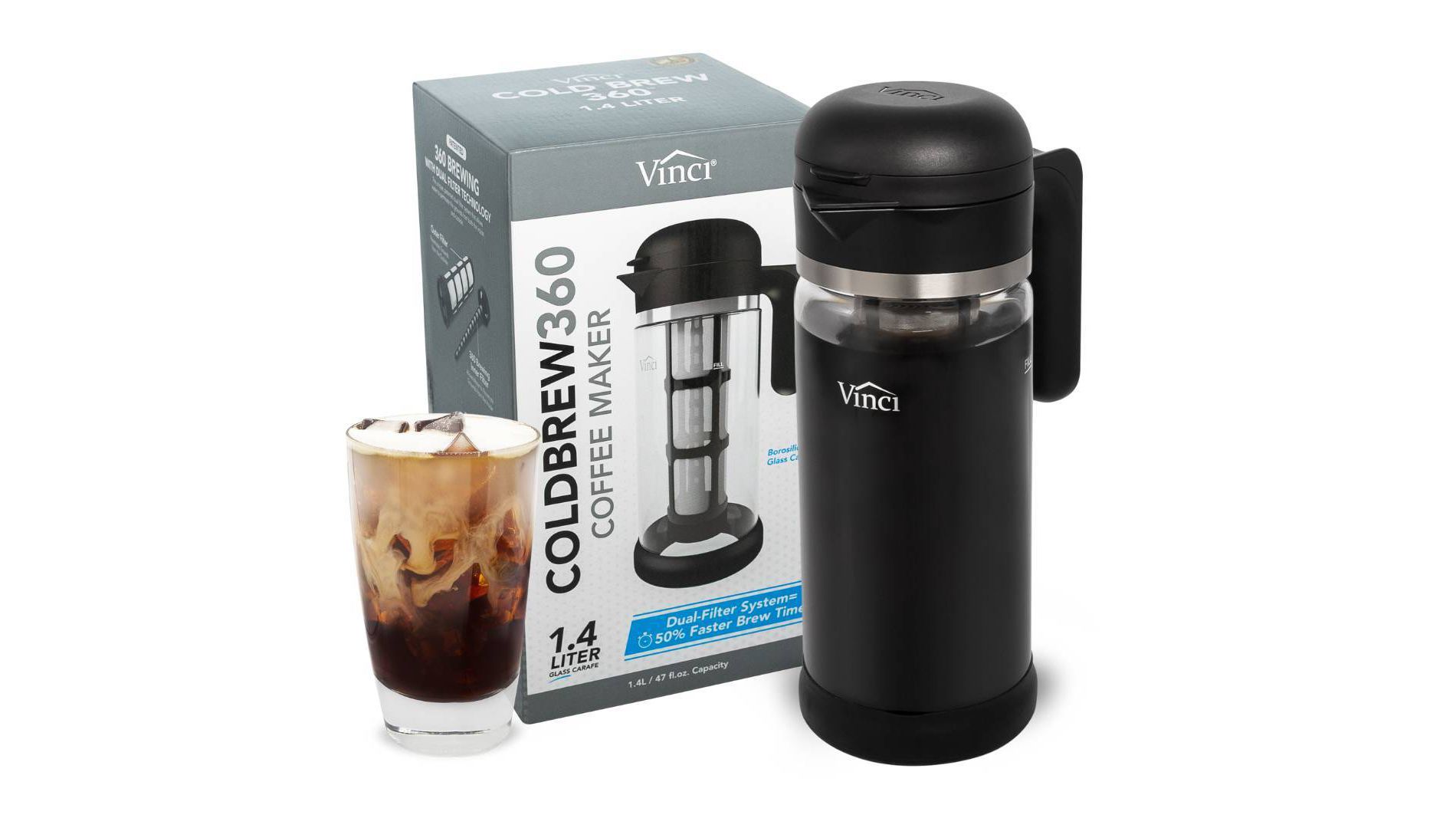 Vinci Housewares Cold Brew 360 Coffee Maker Black