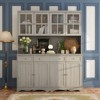 Famapy Display Cabinet for Collectibles,Glass Doors & Drawers & Adjustable Shelving,Showcase/Bookshelf,Ideal for Living Room/Study,Gray - 3 of 4