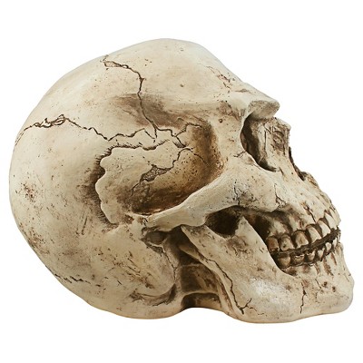 Giant Beige Resin Halloween Skeleton Skull Sculpture