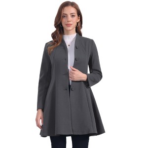 INSPIRE CHIC Women's Single Breasted Long Sleeve Mid-Long Winter Coat - 1 of 4