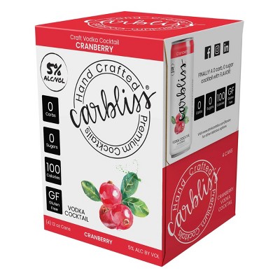 Carbliss Cranberry Vodka - 4pk/355ml Cans