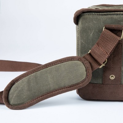 Khaki Green and Brown Waxed Canvas Insulated Beer Caddy with Bottle Opener