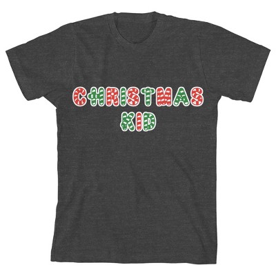 Santa's Favorite Christmas Kid Crew Neck Short Sleeve Charcoal Heather ...