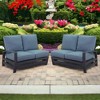 Courtyard Casual Cabo Alum Set of 2 Sectional Loveseats Left Am Loveseat and Right Arm Loveseat  Aluminum Frame with Sunbrella Cushions - 2 of 4