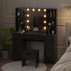 Makeup Vanity Desk With 10 Led Lights, 3 Lighting Colors, Brightness Adjustable, Vanity Set Dressing Table With 5 Drawers - image 3 of 4