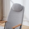 CAVINAS Minimalist Rocking Chair Accent Chair with Headrest Pillow,Modern Armchair Leisure Chair for Living Room&Bedroom,Teddy Lounge Chair, - 3 of 4