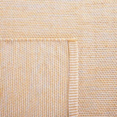 Handwoven Yellow and Ivory Cotton Flatweave Area Rug 2' x 3'