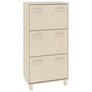 vidaXL HAMAR Shoe Cabinet Honey Brown 23.4"x13.8"x46.1" Solid Wood Pine - 1 of 4
