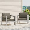Christopher Knight Home Aviara Outdoor Modern Aluminum Club Chair with Cushions (Set of 2) - 2 of 4