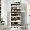 Farmhouse Shoe Cabinet for Family, Large Capacity for 30 shoes, Tall Rustic Freestanding Shoe Racks, Wood Shoe Organizer Cabinet for Entryway - 2 of 4
