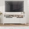 Farmhouse TV Stand for 70 Inch TVs, 63" Long Entertainment Center with 4 Storage Drawer, Television Consoles Table for living room, Bedroom - 3 of 4