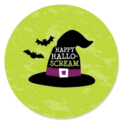 Big Dot of Happiness Happy Halloween - Witch Party Circle Sticker Labels - 24 Count