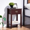 VECELO 1/2PCS 2-tier Nightstand Modern Side End Tables with Drawer & Open Shelf for Living Room, Bedroom - 2 of 4