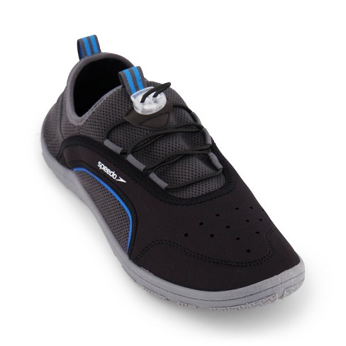 NEW Mens Water Shoes Medium 10-11 Black Gray Slip On Clogs Sandals Beach Pool 