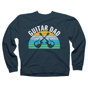 Adult Design By Humans Retro Dueling Electric Guitar Dad By DragonTee Sweatshirt - 1 of 2