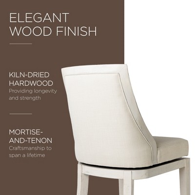 Vienna 26 Inch White Oak Swivel Counter Stool with Natural Upholstery