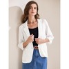 INSPIRE CHIC Women's 3/4 Sleeves Casual One Button Notched Lapel Side Pockets Blazer - 2 of 4