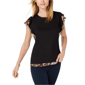 maison Jules Womens Floral Ruffled Blouse - 1 of 1
