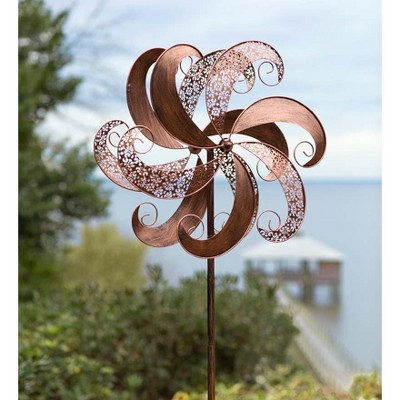 Wind & Weather Copper-Colored Windmill Metal Spinner