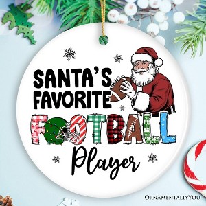 Santa's Favorite Football Player Ornament, Christmas Gift and Tree Decor for American Sport Lover| OrnamentallyYou - 1 of 4
