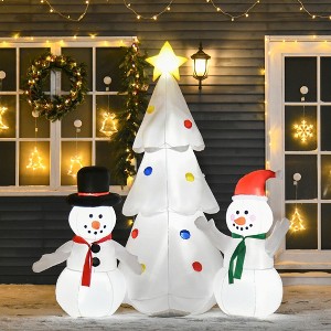Angel Sar 6ft Inflatable Christmas Tree with Snowmen & Star, LED Lighted Outdoor/Indoor Blow-Up Decoration with Ground Stakes for Yard, Garden, Party - 1 of 4