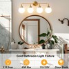 POWLIG 30.71-in 4-Light Gold Dimmable Bathroom Vanity Light with 5.9in Milk Opal Glass Globe Shade - 3 of 4