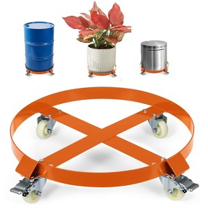 55 Gallon Drum Dolly 1000 lbs - Barrel Cart With Swivel Casters & Cross Braces, Non Tipping Drum Transport for Warehouse/Factories - 1 of 4
