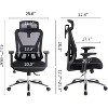 Ergonomic Mesh Desk Chair High Back Computer Chair with Liftable Armrest Adjustable 3D Headrest Lumbar Support - 3 of 4