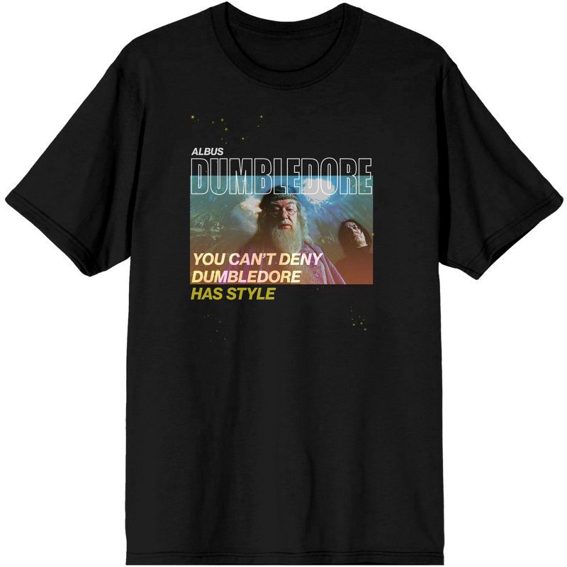 Albus Dumbledore and Severus Snape Harry Potter Characters Men's Black Graphic Tee, 1 of 4