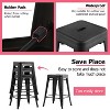 BestMassage Bar Stools Set of 2 Industrial Metal Bar Stool 24 Inch for Kitchen, Black - 3 of 4