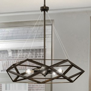 Urban Ambiance Luxury Modern Indoor Pendant,  22''H x 24-1/2"W x 24-1/2''D,  Architectural Bronze Finish, UHP4834 - 1 of 4