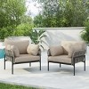 Modern Rattan Patio Lounge Chair with Cushions, 36'' Weather-Resistant Outdoor Armchair for Balcony Garden-3irtyhousy - 2 of 4