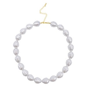 Adornia 14k Gold Plated Faux Oversized Pearl Necklace - 1 of 3