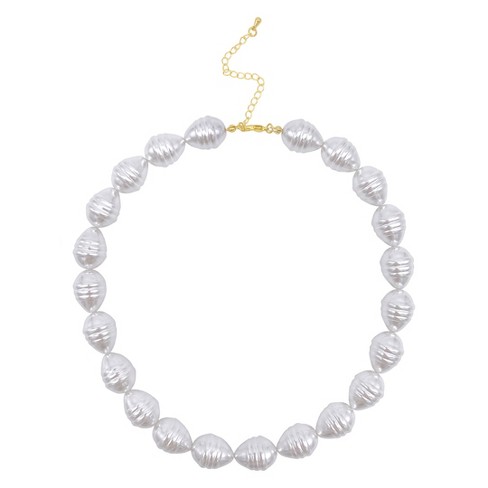 Adornia 14k Gold Plated Faux Oversized Pearl Necklace - image 1 of 3