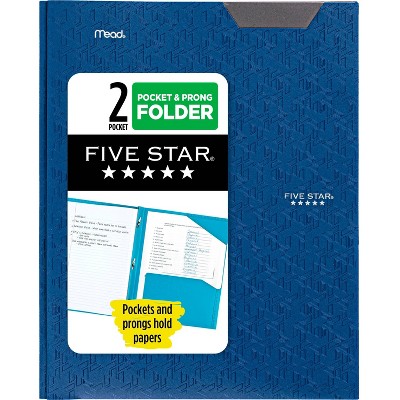 Five Star 2 Pocket Plastic Folder with Prongs