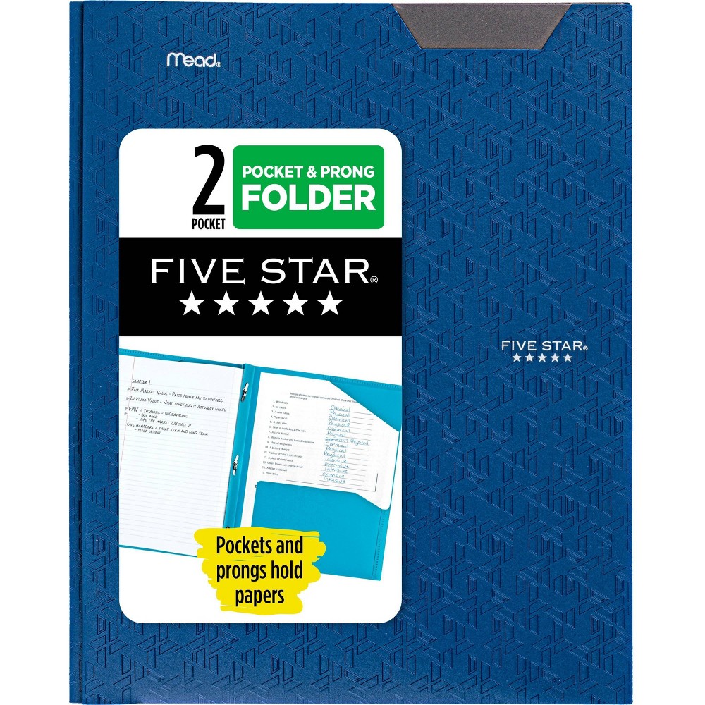 Condition photo showing Good Condition for Five Star 2 Pocket Plastic Folder with Prongs Blue