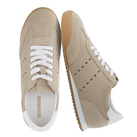 Женские кроссовки CUSHIONAIRE Topcat 100% Genuine Leather Suede Sneakers for Women, Lightweight Everyday Casual Womens Shoes with Retro Style, BISCUIT 9