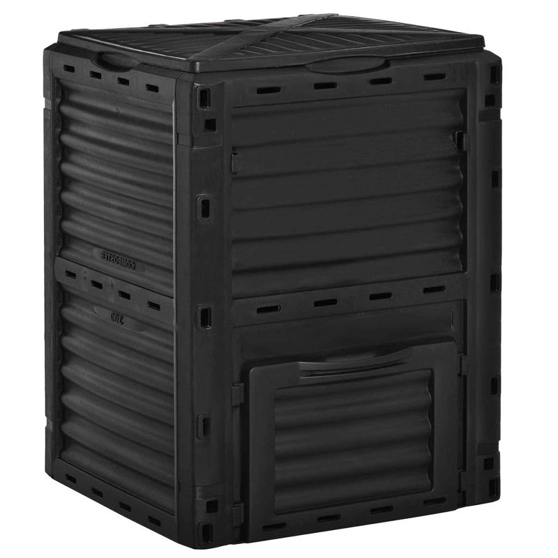 Outsunny Garden Compost Bin 80 Gallon Outdoor Large Capacity Composter Fast Create Fertile Soil Aerating Box, Easy Assembly, 1 of 8