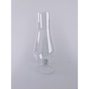 Clear Smooth Top Glass Oil Lamp Chimney 2 5/8" OD Base x 8.5" High - 1 of 1