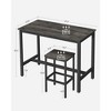 Bar Table Set, Bar Table with 2 Bar Stools, Dining table set, Kitchen Counter with Bar Chairs, Industrial for Kitchen, Living Room, Party Room - 3 of 4