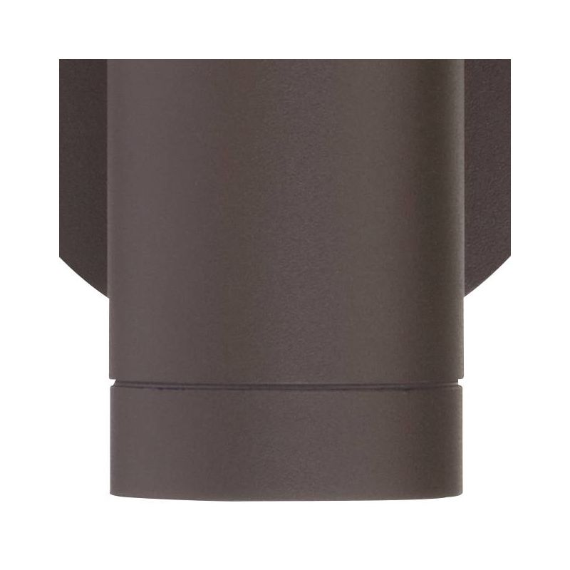 Possini Euro Design Modern Outdoor Wall Light Fixture Matte Bronze Cylinder 6 1/2" Tempered Glass Lens Up Down for Exterior House, 3 of 9