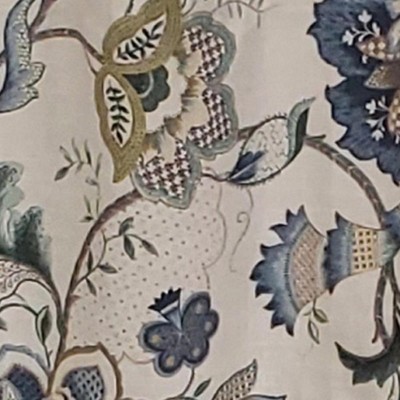 Iris Blue Cotton Burlap Tab Top Valance Curtain