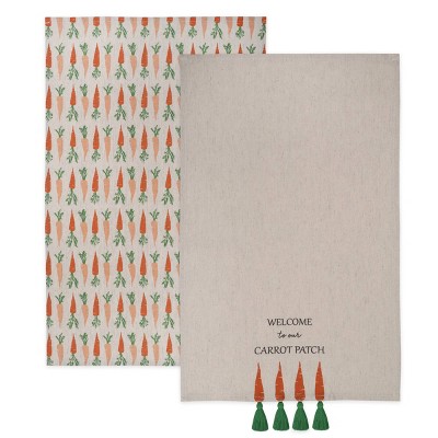2pk Easter Decor Dish Towels Carrot Patch - Bullseye's Playground™